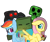 Size: 900x750 | Tagged: safe, artist:bristlestream, fluttershy, rainbow dash, pegasus, pony, spider, zombie, creeper, crossover, minecraft