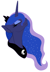 Size: 1512x2160 | Tagged: safe, artist:kirr12, princess luna, alicorn, pony, bust, eyes closed, female, headphones, mare, simple background, transparent background