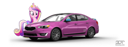 Size: 2500x928 | Tagged: editor needed, safe, artist:dashiesparkle, edit, princess cadance, alicorn, pony, :o, car, crown, female, jewelry, kia, kia cadenza, mare, namesake, open mouth, pun, regalia, solo