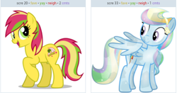 Size: 450x235 | Tagged: safe, rainbow dash, crystal pony, pegasus, pony, crystallized, exploitable meme, juxtaposition, juxtaposition win, kiwi tart, meme