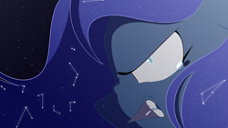 Size: 1280x720 | Tagged: safe, artist:corrumi, princess luna, alicorn, pony, angry, constellation, crying, female, gritted teeth, looking at you, mare, solo, teary eyes