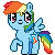 Size: 50x50 | Tagged: safe, artist:fruitriver, rainbow dash, pegasus, pony, lowres, pixel art, simple background, solo, transparent background