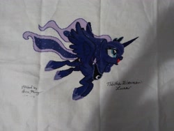 Size: 4160x3120 | Tagged: safe, artist:partsanddrafts, artist:wicklesmack, princess luna, alicorn, pony, autograph, cross stitch, solo