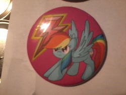 Size: 1600x1200 | Tagged: safe, artist:lightningnickel, rainbow dash, pegasus, pony, bronycon, button, button design, buttons, element of loyalty, elements of harmony, exploitable meme, iwtcird