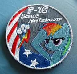 Size: 600x575 | Tagged: safe, artist:sudro, rainbow dash, pegasus, pony, air force, cutie mark, f-16 fighting falcon, female, flag, mare, patch, salute, solo