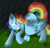 Size: 1024x993 | Tagged: safe, artist:jaidyn-fangtrap, derpibooru import, rainbow dash, pegasus, pony, crying, rain, solo