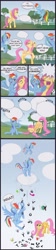 Size: 750x3360 | Tagged: safe, artist:miradge, fluttershy, rainbow dash, parasprite, pegasus, pony, comic, fourth wall, speech bubble