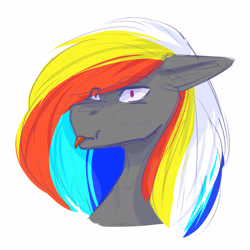 Size: 3150x3150 | Tagged: safe, artist:chrystal2288, artist:chrystal_company, oc, oc:darky wings, pegasus, pony, pink eyes, sketch, tongue out