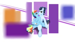 Size: 1280x720 | Tagged: safe, artist:augthepony, rainbow blitz, rainbow dash, soarin', pegasus, pony, gay, kissing, male, rule 63, shipping, soarinblitz, soarindash