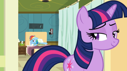 Size: 1920x1080 | Tagged: safe, screencap, rainbow dash, twilight sparkle, pegasus, pony, unicorn, duo, duo female, female, mare