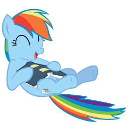 Size: 5000x5000 | Tagged: safe, artist:broneill95, rainbow dash, pegasus, pony, read it and weep, absurd resolution, book, simple background, solo, transparent background, vector