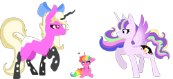 Size: 4940x2280 | Tagged: safe, artist:nootaz, oc, oc:prince bloodshed, oc:princess collective, oc:queen mary sue, alicorn, pony, alicorn oc, donut steel, toddler