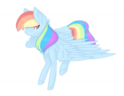 Size: 1400x1080 | Tagged: safe, artist:chrystal_company, rainbow dash, pegasus, pony, female, mare, simple background, smiling, solo, white background