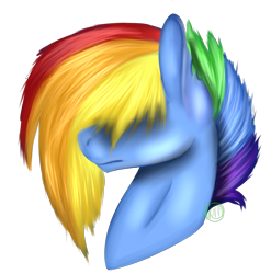 Size: 2550x2584 | Tagged: safe, artist:immagoddampony, derpibooru import, rainbow dash, pegasus, pony, alternate hairstyle, hair over one eye, solo