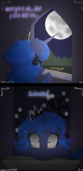 Size: 1701x3500 | Tagged: safe, artist:darkest-lunar-flower, princess luna, alicorn, pony, :t, female, mare, moon, sad, shrunken pupils, teary eyes, text