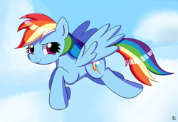 Size: 900x618 | Tagged: safe, artist:datahmedz, rainbow dash, pegasus, pony, female, mare, simple background, solo