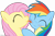 Size: 3737x2448 | Tagged: safe, artist:infinitoa, fluttershy, rainbow dash, pegasus, pony, blushing, cute, female, flutterdash, hug, lesbian, licking, shipping, vector