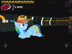 Size: 2048x1536 | Tagged: safe, derpibooru import, rainbow dash, 3d, barely pony related, game, raptor rpg mmo, scared, screenshot by lightshot