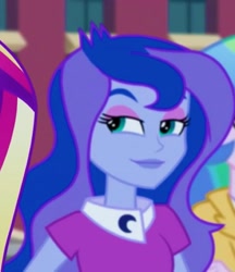 Size: 2048x2372 | Tagged: safe, screencap, dean cadance, princess cadance, princess celestia, princess luna, principal celestia, vice principal luna, equestria girls, friendship games, cropped, lidded eyes, reaction image, solo focus