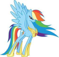 Size: 9116x8849 | Tagged: safe, artist:multiversecafe, derpibooru import, rainbow dash, pegasus, pony, absurd resolution, alternate body style, element of loyalty, older, simple background, solo, transparent background, vector