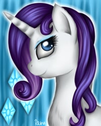 Size: 800x1000 | Tagged: safe, artist:puggie, rarity, pony, unicorn, female, horn, mare, solo, white coat