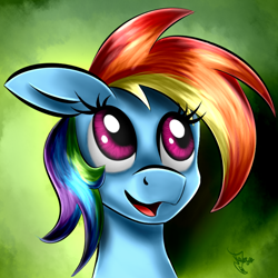 Size: 750x750 | Tagged: safe, artist:ferasor, derpibooru import, rainbow dash, pegasus, pony, female, mare, simple background, solo