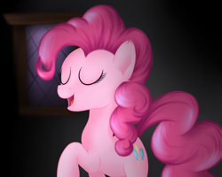 Size: 1024x819 | Tagged: safe, artist:puggie, pinkie pie, earth pony, pony, female, mare, pink coat, pink mane, simple background, solo