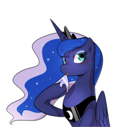 Size: 1200x1300 | Tagged: safe, artist:haden-2375, princess luna, alicorn, pony, female, hoof on chin, mare, open mouth, simple background, solo, transparent background