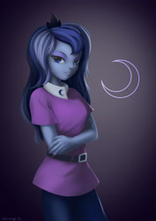 Size: 2480x3508 | Tagged: safe, artist:jeremywithlove, princess luna, vice principal luna, equestria girls, clothes, crossed arms, female, shirt, solo