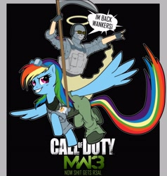 Size: 2412x2538 | Tagged: safe, rainbow dash, ghost, pegasus, pony, call of duty, scythe, simon riley, wat