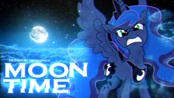 Size: 1280x720 | Tagged: safe, artist:rene-owen, princess luna, alicorn, pony, design, free, wallpaper