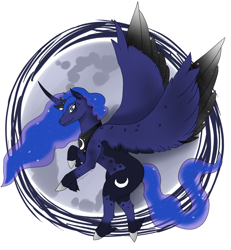 Size: 1200x1300 | Tagged: safe, artist:dragoncuali, princess luna, alicorn, pony, female, mare, moon, simple background, solo, white background