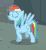 Size: 505x552 | Tagged: safe, screencap, rainbow dash, pegasus, pony, may the best pet win, animated, cropped, extreme speed animation, eyes closed, prancing, solo, trotting, trotting in place