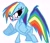 Size: 2285x1943 | Tagged: safe, rainbow dash, pegasus, pony, blue coat, content-aware scale, female, mare, multicolored mane, solo, stock vector