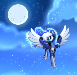 Size: 1265x1228 | Tagged: safe, artist:sugaryicecreammlp, princess luna, alicorn, pony, alternate design, moon, night, solo