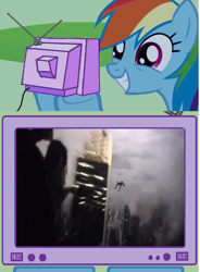 Size: 567x771 | Tagged: safe, rainbow dash, pegasus, pony, exploitable meme, man of steel, meme, obligatory pony, tv meme