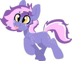 Size: 588x502 | Tagged: safe, artist:nootaz, oc, oc:berry frost, earth pony, pony, :p, freckles, male, pfft, raised hoof, simple background, smiling, solo, stallion, tongue out, transparent background