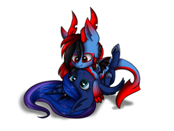 Size: 1600x1200 | Tagged: safe, princess luna, oc, oc:ranadi, alicorn, dragon, pony, cute, drawing, hug