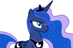 Size: 1920x1260 | Tagged: safe, artist:dashiesparkle, princess luna, alicorn, pony, luna eclipsed, .svg available, ethereal mane, female, luna is not amused, mare, simple background, solo, starry mane, svg, transparent background, unamused, vector