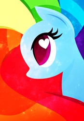 Size: 1280x1839 | Tagged: safe, artist:euphoriapony, rainbow dash, pegasus, pony, bust, heart eyes, mane, minimalist, portrait, solo