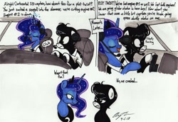 Size: 1023x705 | Tagged: safe, artist:newyorkx3, princess luna, oc, oc:tommy junior, alicorn, earth pony, pony, colt, female, flight simulator, fsx, gamer luna, male, mare, trolling, trolluna