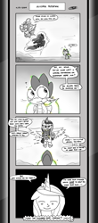 Size: 1451x3300 | Tagged: safe, artist:loreto-arts, princess cadance, princess celestia, princess flurry heart, princess luna, spike, alicorn, dragon, pony, comic:friendship is innuendo, comic:friendship is innuendo vol. 2, le lenny face, winged spike