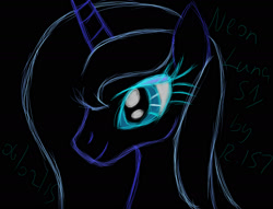 Size: 2000x1530 | Tagged: safe, artist:renegade-157, princess luna, alicorn, pony, bust, sketch, solo