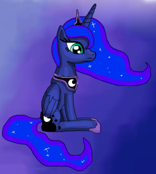 Size: 385x427 | Tagged: safe, artist:platinumdrop, princess luna, alicorn, pony, female, mare, sitting, solo