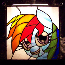 Size: 894x894 | Tagged: safe, artist:fetchbeer, rainbow dash, pegasus, pony, blue coat, female, mare, multicolored mane, stained glass