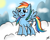 Size: 1161x939 | Tagged: safe, artist:chir-miru, rainbow dash, pegasus, pony, cloud, cloudy, solo