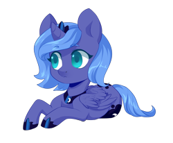 Size: 1728x1422 | Tagged: safe, artist:helemaranth, princess luna, alicorn, pony, :<, female, filly, prone, rcf community, simple background, solo, transparent background, woona, younger