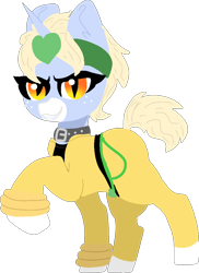 Size: 782x1073 | Tagged: safe, artist:nootaz, oc, oc only, oc:nootaz, pony, unicorn, clothes, cosplay, costume, dio brando, female, headband, jojo's bizarre adventure, mare, slit eyes, solo