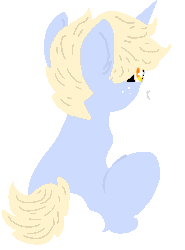 Size: 892x1205 | Tagged: safe, artist:nootaz, oc, oc only, oc:nootaz, pony, unicorn, animated, female, gif, mare, rear view, simple background, sitting, smiling, solo, tail wag, transparent background