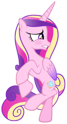 Size: 7000x12919 | Tagged: safe, artist:dentist73548, edit, editor:slayerbvc, princess cadance, alicorn, pony, absurd resolution, accessory-less edit, barehoof, bipedal, blushing, female, mare, missing accessory, simple background, solo, transparent background, vector, vector edit